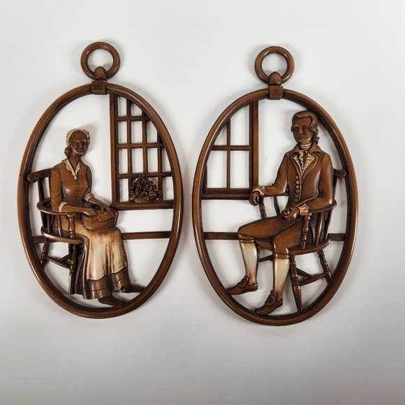 SyrocoWood Wall Decor Vintage Syrocowood American Colonial Couple
